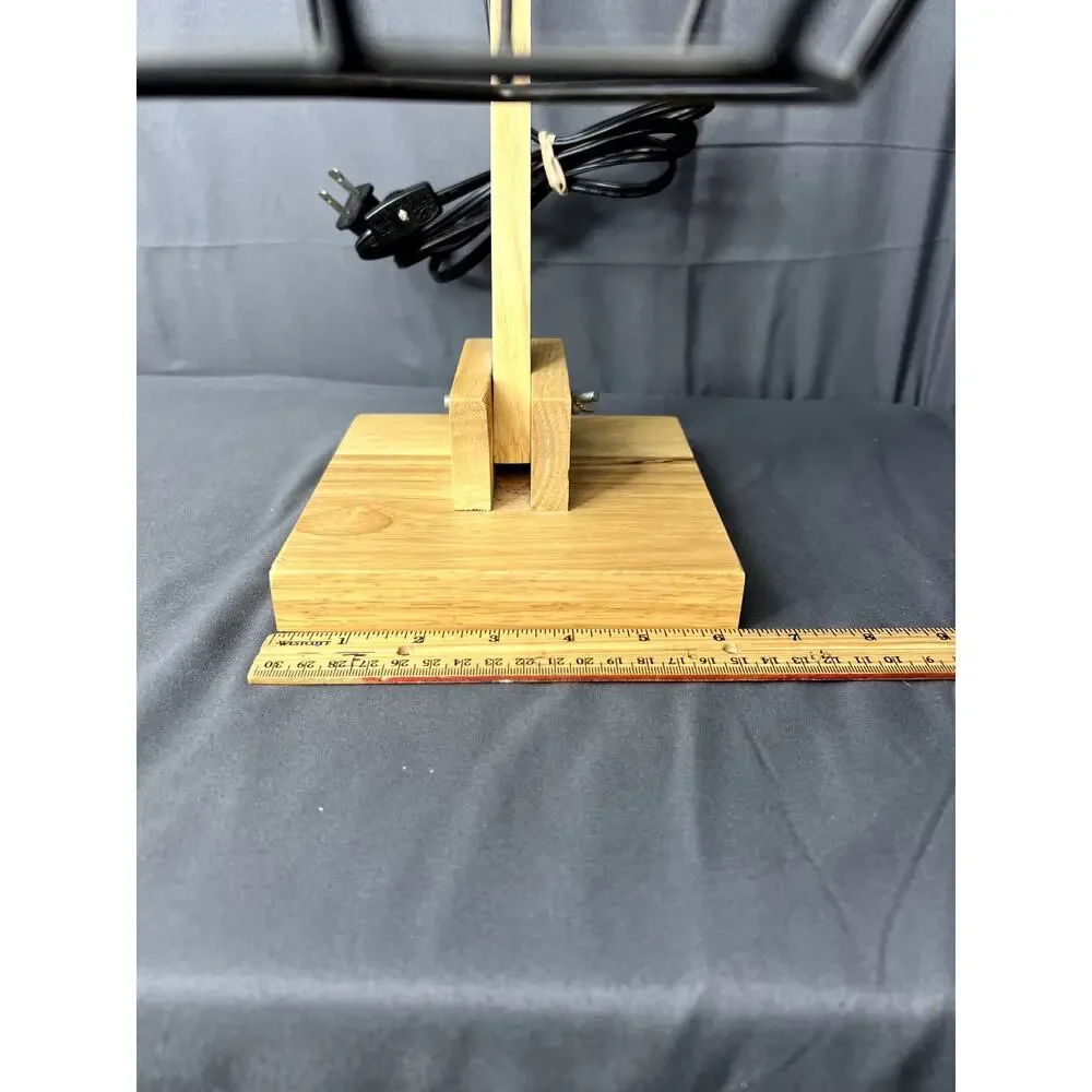 Modern Wood and Metal Geometric Lamp
